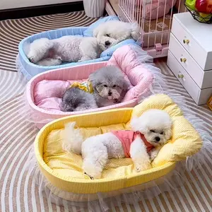 All-Season Cat Bed, Spring Summer Autumn Winter Pet Mat, Princess Design Small Dog Bed, Cool Mattress, Dual-Use Warmth, Dual Functionality, Comfortable & Durable Fabric, Four Seasons Use, Universal Fit