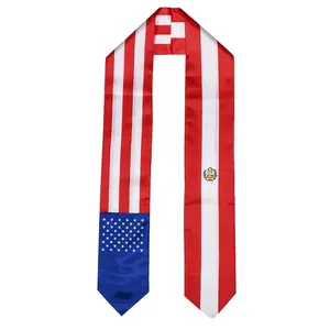 Peru Flag Graduation Stole, Sash, Peruvian American, Scarf, Gift, Students, High Quality, High School, College, Scarves, Adults, Men and Women, Satin