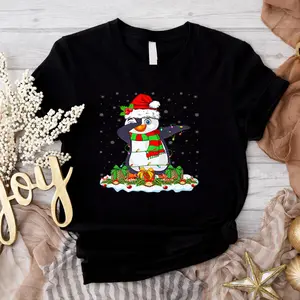 Dabbing Penguin Xmas Lighting Santa Hat Penguin Christmas Premium