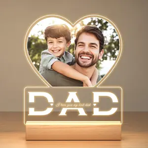 Personalized Fathers Day Gift for Dad from Daughter Son, Custom Picture Frames with Photo, Personalized Picture Frame, Customized Photo Frame, Birthday Gifts for Baby Dad Kid Famil