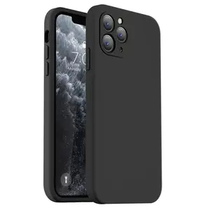 Black Shockproof Silicone TPU Phone Case For Iphone 11 12 13 14 15 Pro Max 16 Plus Protective Lens Cover Case ip16 promax