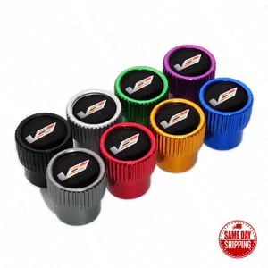 4pcs Gearwheel Style Universal Fit Cadillac V Car Wheels Tire Air Valve Caps Stem Dust Cover 8 Colors