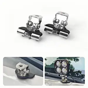 Universal Engine Hood Edge Clamp Mount Bracket, Adjustable Pillar Holder for LED Work Light Spot Driving Lamp, Heavy Duty No-Drill Installation Support for Truck SUV ATV Off-Road Vehicles car switch standard cab front demon tow hook bracket