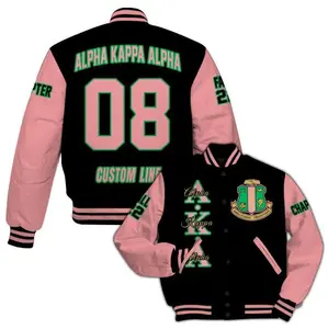 AKA Custom Varsity Jacket, Personalized Sorority Style Coat, Long Sleeve Button Front, Unisex Streetwear Outerwear Gift