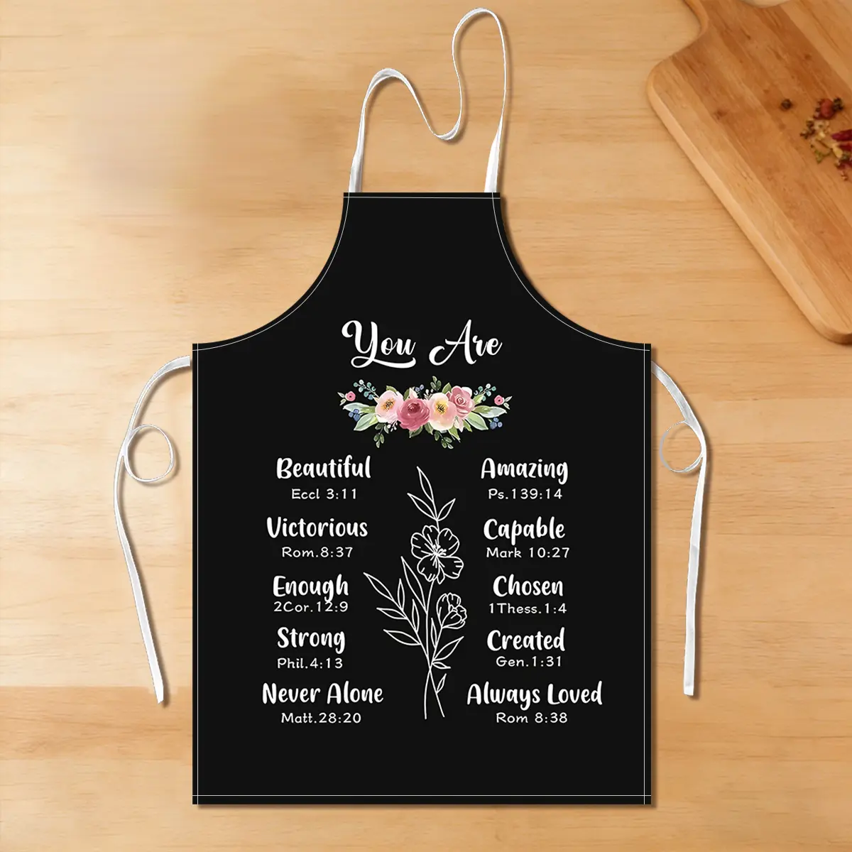 1pc Apron, themed with encouragement and religious care, with adjustable shoulder straps, perfect for cooking in the kitchen, Kitchen Aprons, suitable for both women and men, a Christmas/Easter/Father's Day/Mother's Day gift, birthday gift