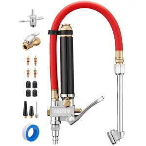 T3 Heavy-Duty Tire Pressure Gauge with Inflator, Dual Head Chuck ANSI B40.1 Accurate Air Chuck with Pressure Gauge, 10-120 PSI, Compatible with 1/4" NPT Air Compressor