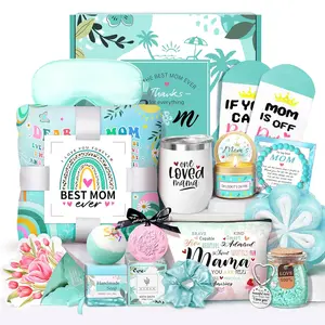 Mother's Day Gift  for Mom - 16 Pcs Luxury Self-Care Gift Basket for Mothers Day Mama (Green)