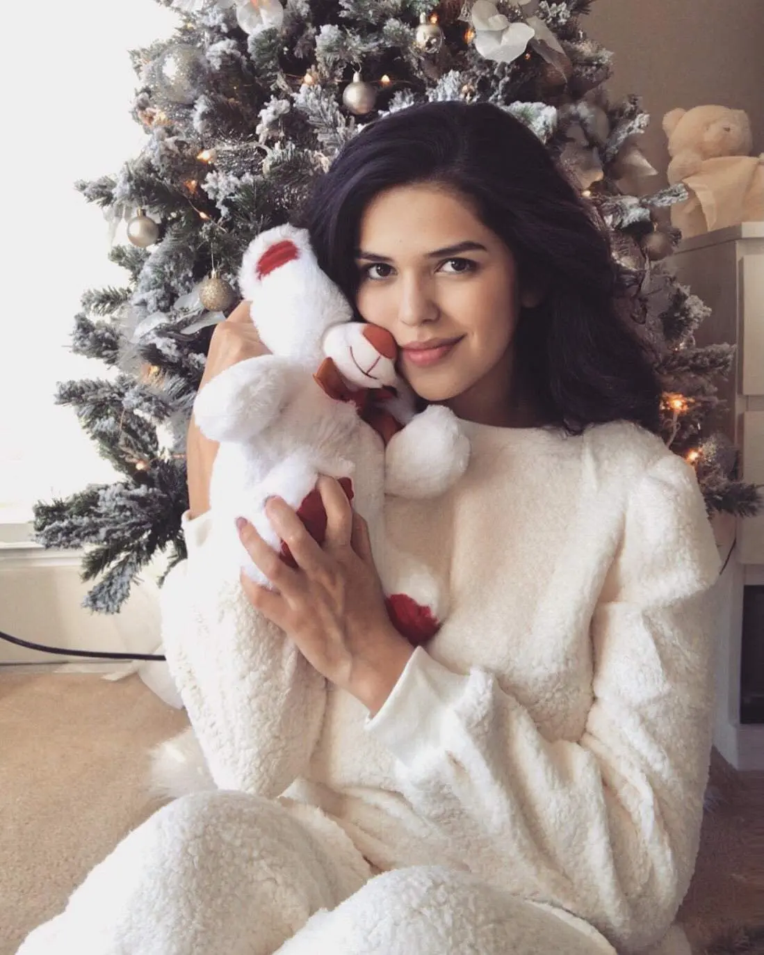 Teddy Bear Sherpa Loungewear Sets In Cream Color