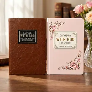 365 Daily One Minute With God Devotional Journal | Faux Leather Christian Notebook Set for Him & Her, Perfect Faith Gift for Couples、memorial day sale、memorial day deals