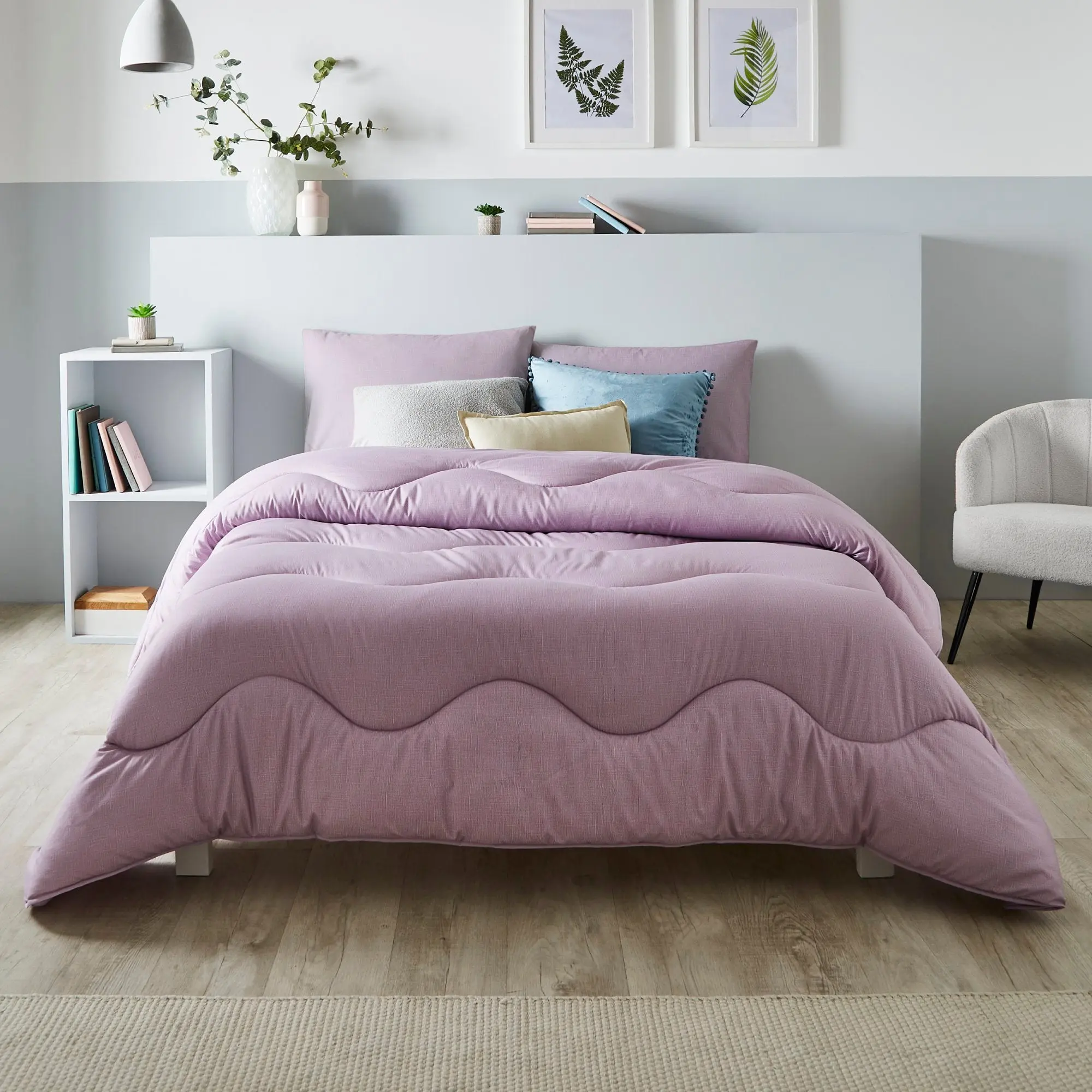 Lilac Bloom Linen Print All-In-One Comforter