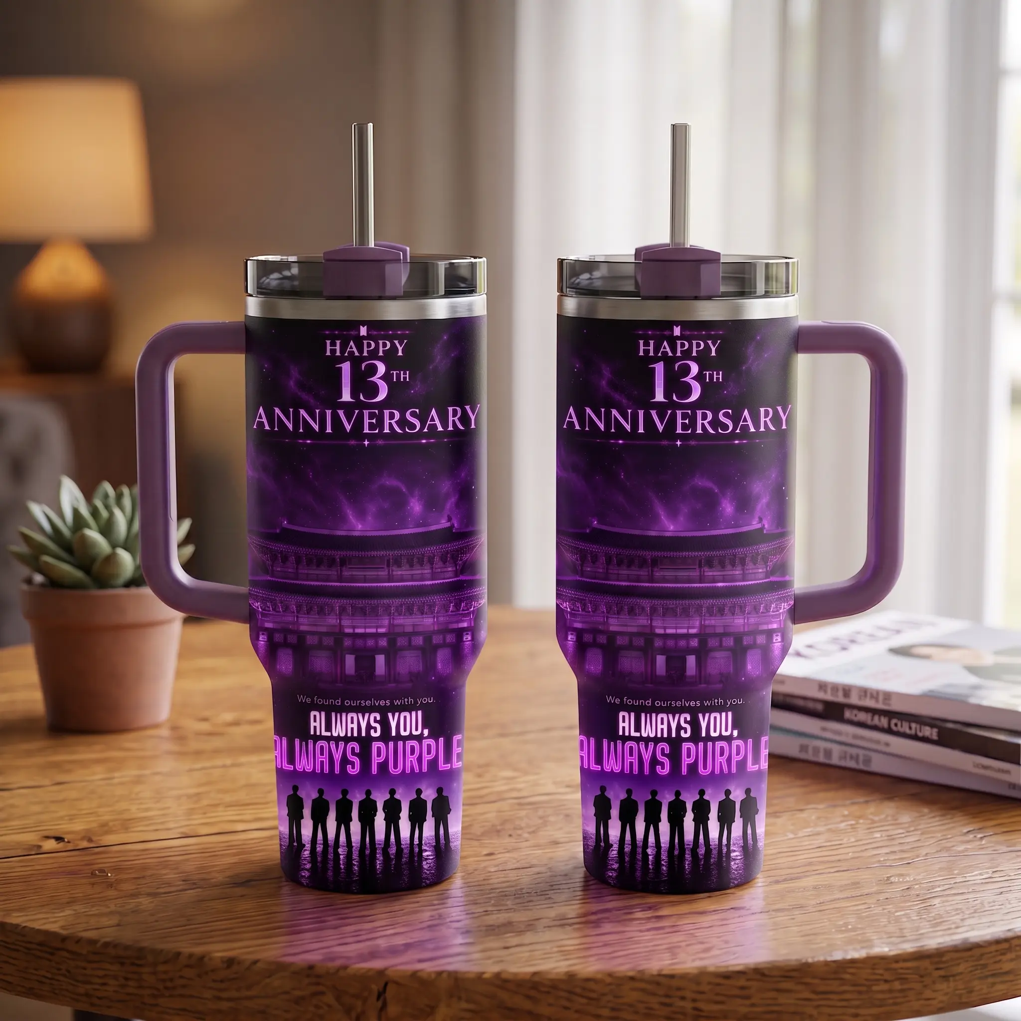 13th Anniversary Kpop Arirang World Tour 2026 Inspired 40oz 30oz 20oz Tumbler Cup, Boy Band Fan Gift, Aesthetic Idol Design