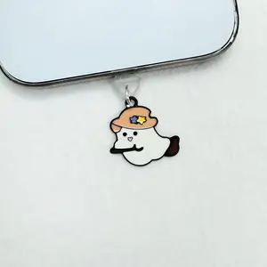 Phone Dust Plug - Creative Hat Broom Ghost Phone Dust Plug Pendant - Compatible with Lightning, Type-C and Android Dust Plugs - Compact and Practical - Suitable as a Small Gift