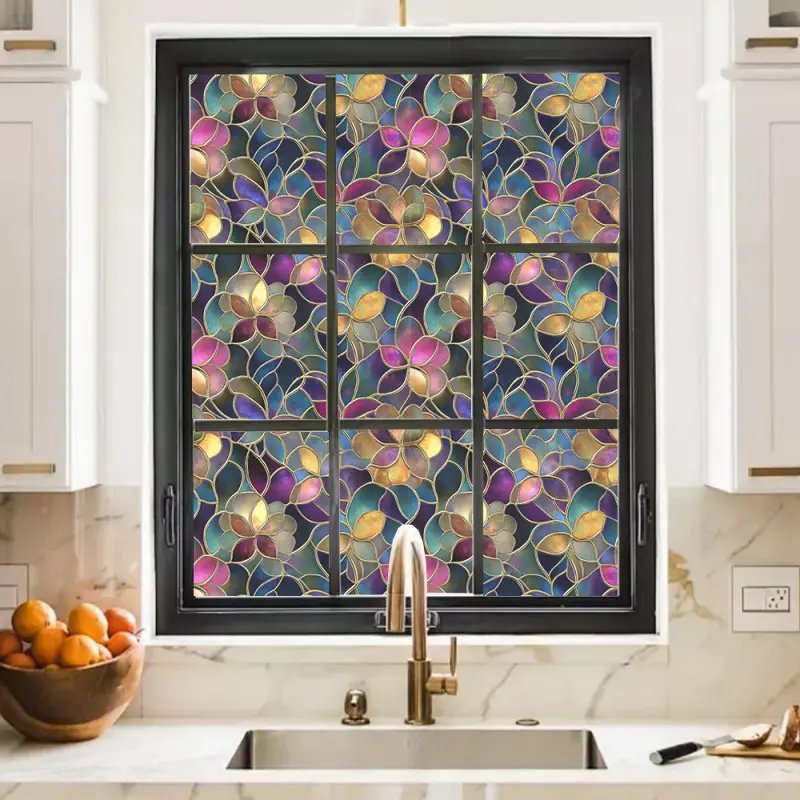 Volume 1 window film privacy stained glass window tint for home one way bathroom Electrostatic window film is suitable for windows in bathrooms, offices, doors, Interior decoration accessories Window Privacy Films