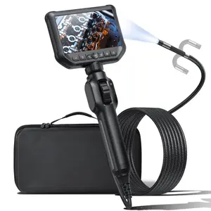 Multi-Angle Industrial Endoscope Camera with 4.3 Inch Screen, Waterproof Automotive Inspection Cam with 8 LED Lights, Ideal for Sewer & Car Ac Ducts Garboscope