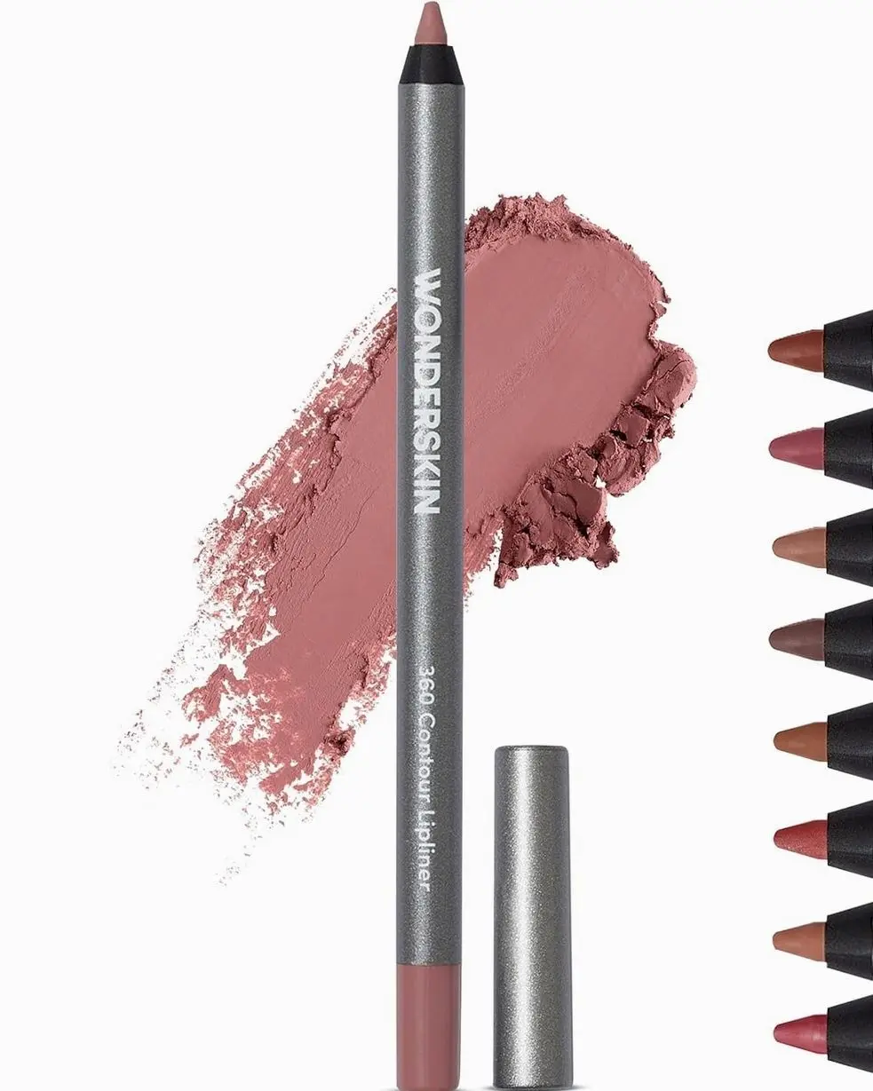 (1pcs) Wonderskin Lipliner Pencil - 360 Contour Lipliner, Long Lasting, Sharpenable, Waterproof and Transfer-Proof Brown Lip Liner Pencil (Saddle)