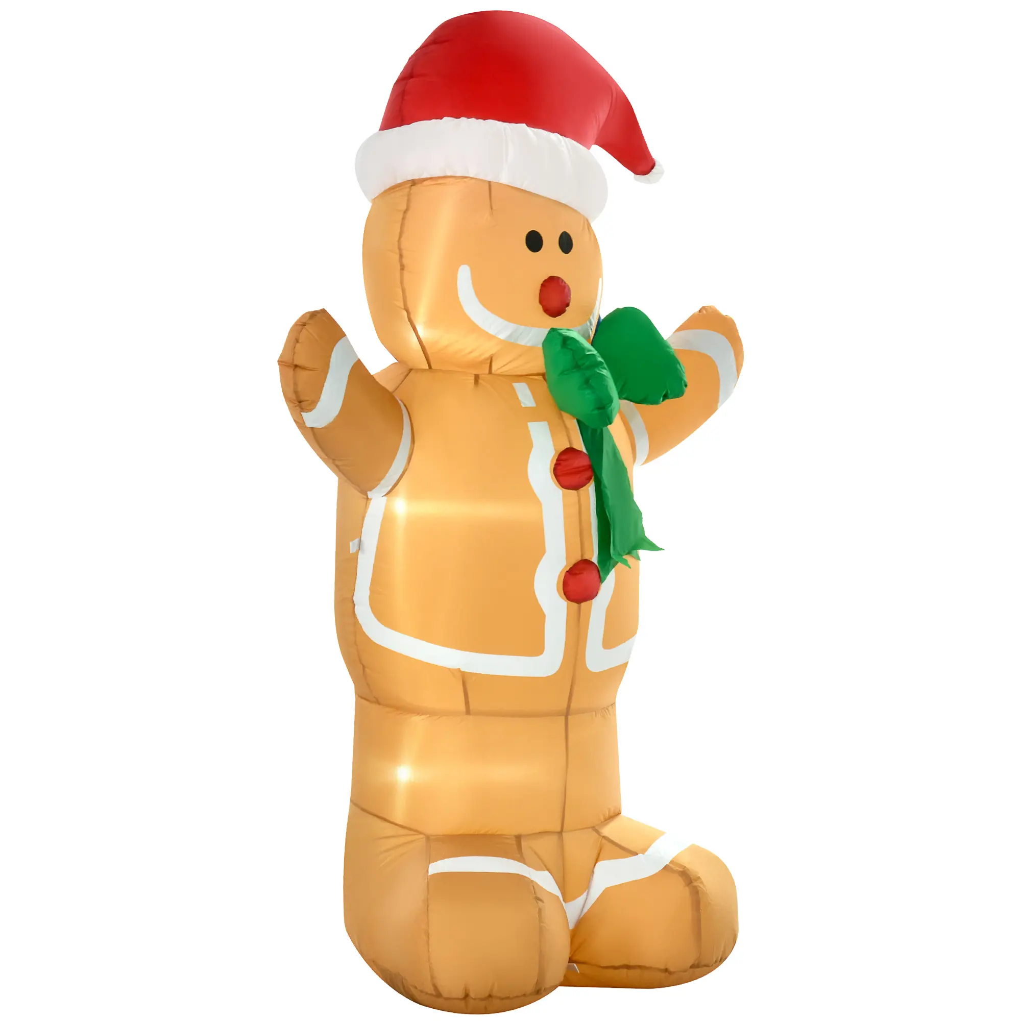 6ft Christmas Inflatable Gingerbread Man, Outdoor Blow-Up Yard Decoration with LED Lights Display – Perfect for Front Yard, Lawn, or Porch