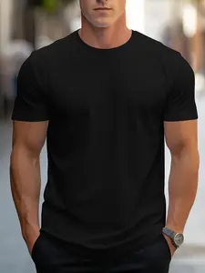 Men's Heavy Weight crew neck t-shirt mens premium cotton tee S-4XL