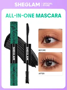 SHEGLAM All-In-One Volume Length Mascara Washable Quick Drying Black Mascara Eyelash Enhancer Makeup