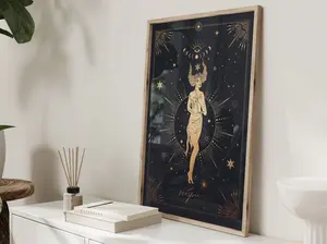 Scorpio Zodiac Print Black & Gold, Scorpio Gift, Star Sign, Astrology Wall Art, Birthday Gift, Best Friend Gift, Scorpio Poster, Wall Decor