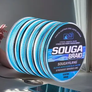 Sougayilang 1PCS 320yds High Strength PE Fishing Line, 4-Strand Wear-Resistant, No Stretch, Long Casting, 10-100lbs, Suitable for Saltwater Use