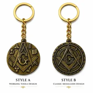 Freemason Masonic Keychain Collection Square & Compass Metal Key Ring Buy Single or Complete Set