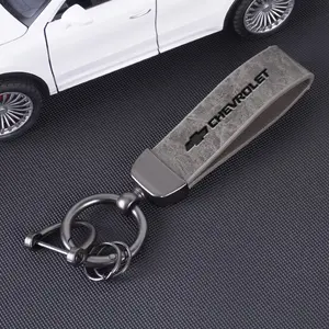 Leather Metal Alloy Car Key Ring Chain Keyring Anti-lost Buckle Pendant Car Key Chains For Chevrolet Onix Cruze Silverado Impala Equinox Malibu Tahoe Cobalt Camaro Trax