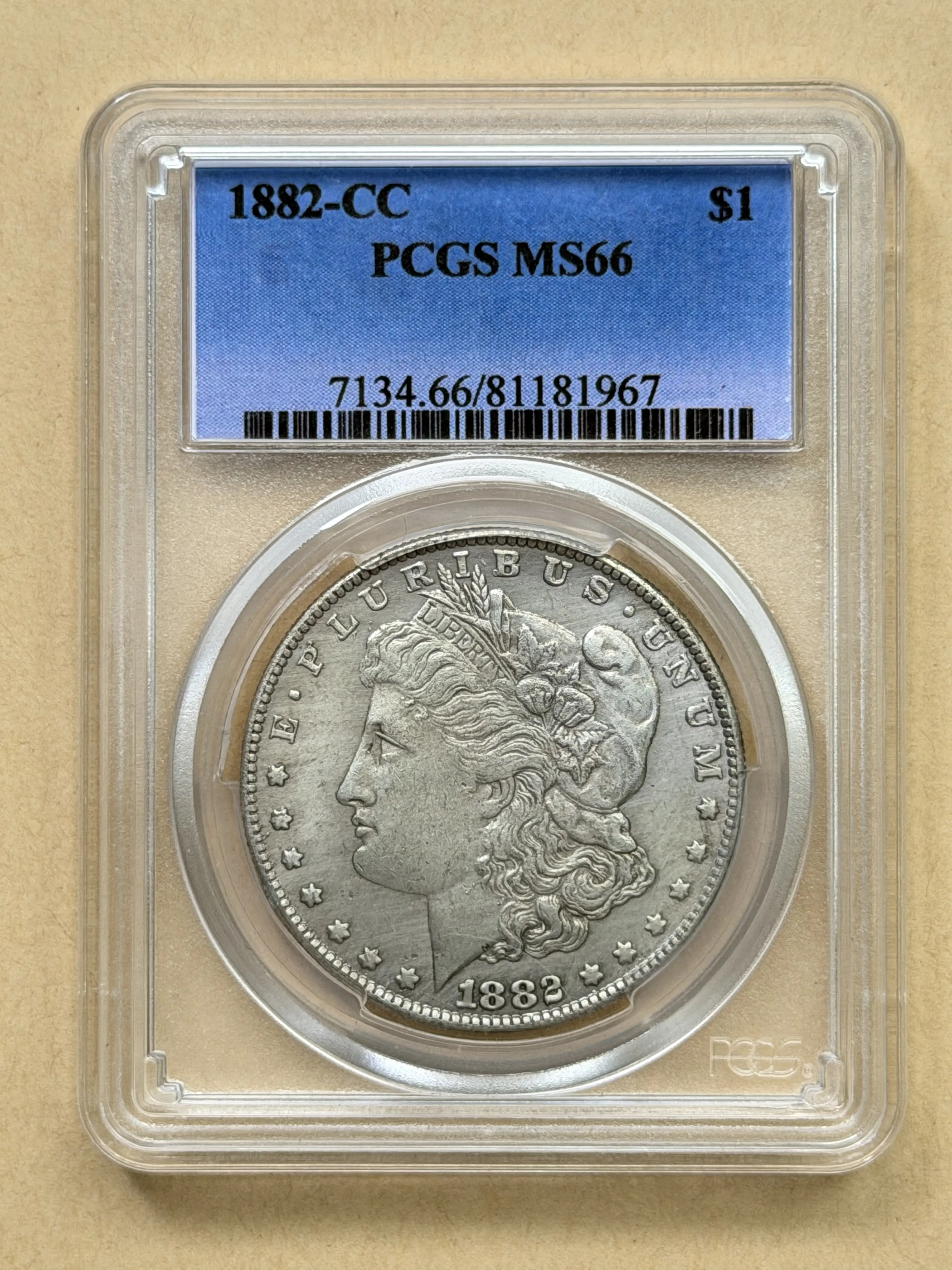 1882-CC Carson City Morgan Dollar PCGS MS66 | Rare Key Date Silver Coin With Original PCGS Graded Holder