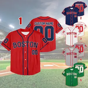 Custom Name & Number Boston Baseball Team Jersey, Jersey For Fan, Baseball Lovers #Baseballjersey