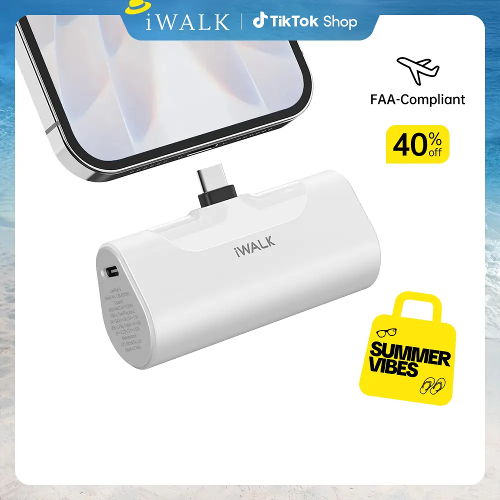 iWALK High-Powered Portable Battery Pack, 20W 4500mAh Compact USB-C Fast Charging Dual Port EDC Gear, Phone Accessories for iPhone 17/16/15 & Samsung Galaxy S25/S24/S23 Smartphones (Battery Pack Power Banks Category), Dual Port Power Banks