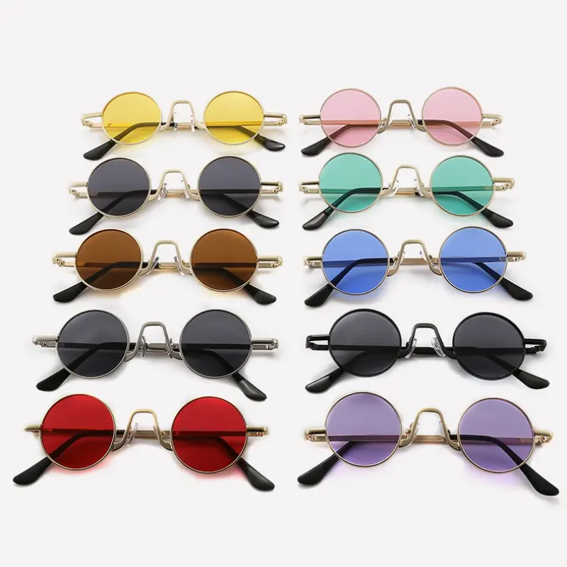 Vintage Sunglasses for Women, Small Round Statement Frame Glasses, Lightweight Polycarbonate Frame with Tinted Lenses and UV400 Protection for Casual Wear, Pa, Stylish Accessories, Semi Rimless, Unisex, Ce Certified, Retro And Trendy Enthusiasts, Uv Prote