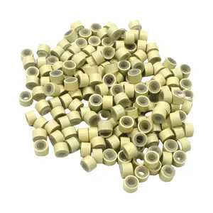 500 Pieces Hair Extension Mini Rings with Silicone Lining and Aluminum Beads