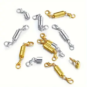 10pcs 6mm Golden Silvery Solid Cylindrical Magnet Clasp DIY Bracelet Necklace Mask Link Clasp