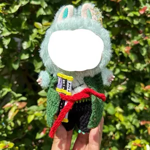 Three Sword Style Crochet Pirates Labubu Anime Costume Cosplay 17cm Doll Clothes