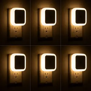 Night Light, Warm White LED Night Lights (6-Pack) - Plug-in, Dusk to Dawn Sensor Nightlight Ideal for Bedroom, Bathroom, Hallway