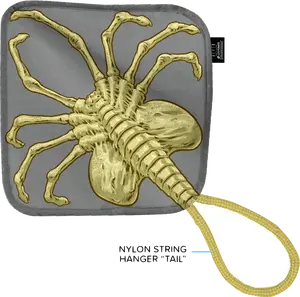 Hangable Soft Nylon Water Absorbent Alien Facehugger Face Towel for Bathroom, Quick Drying with String Hanger "Tail"
