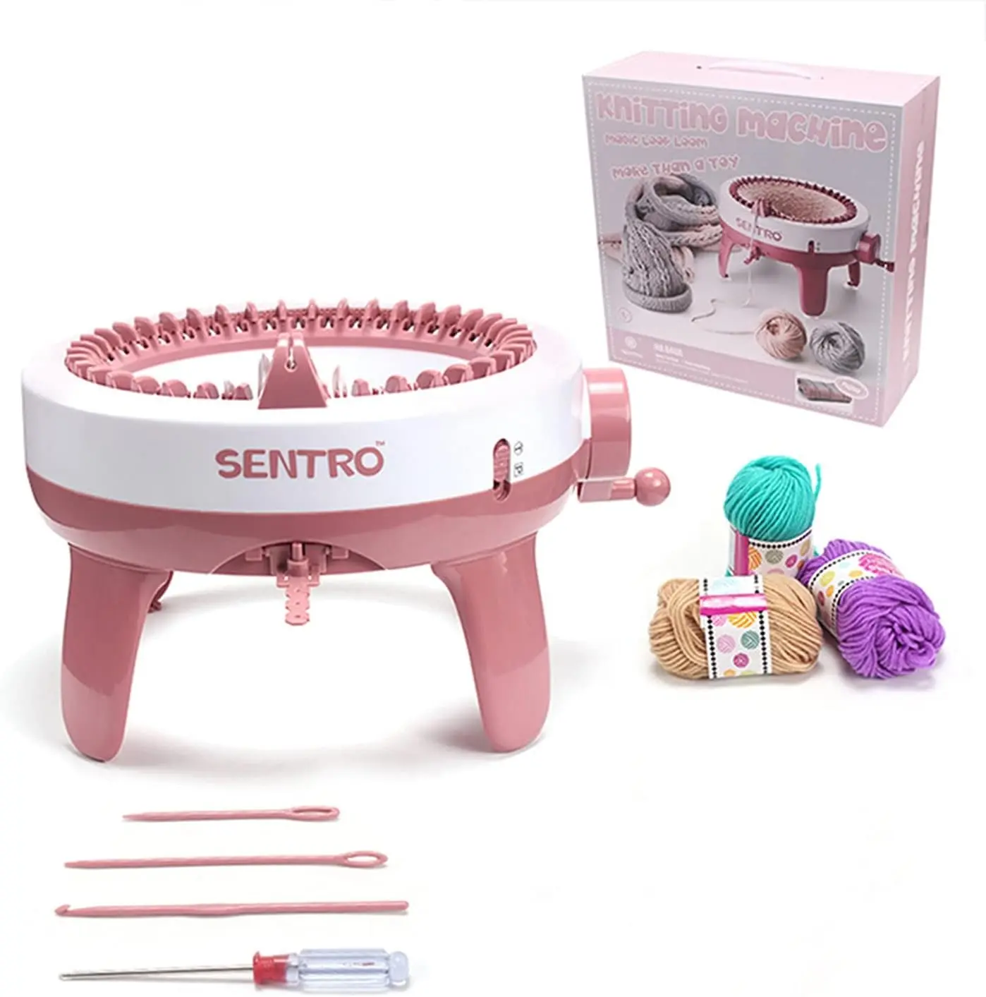SENTRO 40 Needles Knitting Machine, All-in-One Knitting Loom Machine | Smart Circular Knitting Machine with Gife Box,Knitting Gife for Adult&Beginners,Efficient DIY Crochet Machine for Hat,Scarves Gift