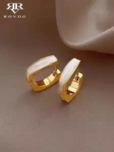 Simple Geometric Design Hoop Earrings, Fashionable Jewelry for Women, Daily Clothing Decor, Trendy All-match & Exquisite Jewelry for Birthday Gift