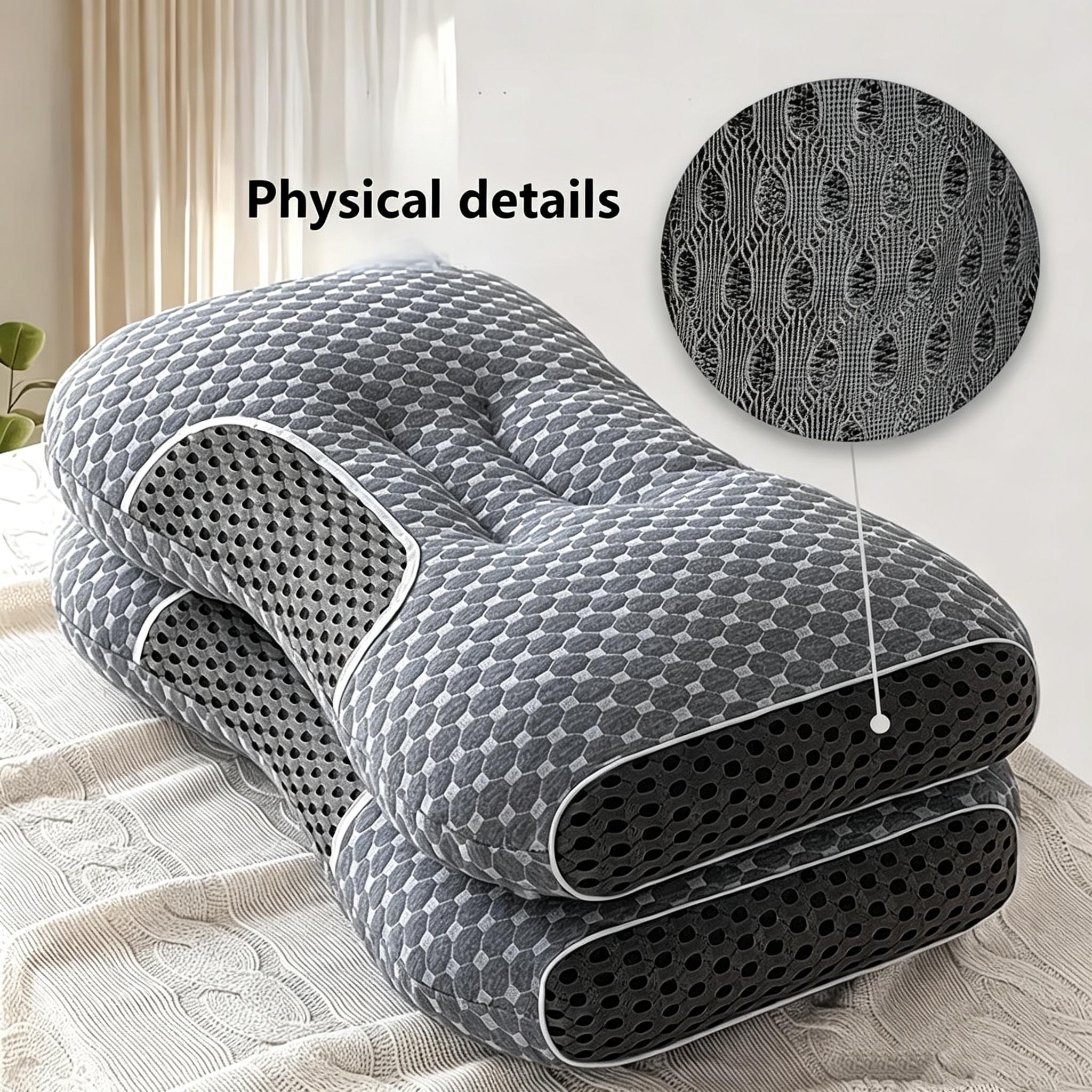 1-Piece High-Quality All-Season Neck Support Pillow Core, Machine Washable, Breathable, Soft Pillows, Ideal for Side Sleepers & Back Sleepers