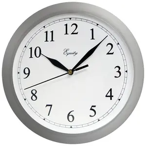 212 MAIN 10 in. Round Modern Analog Plastic Wall Mount Clock - Metal Construction Home Decor Clock with Hands for Home Supplies