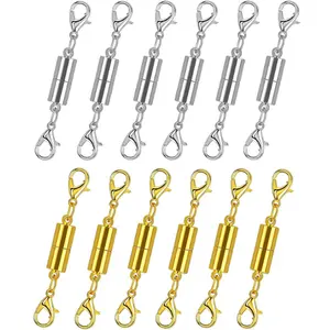 12 Pack Magnetic Necklace Clasps and Closures. Necklace Jewelry Extender with Strong Magnet. Magnetic Necklace Clasp for Jewelry Necklace Bracelet Making. Gold and Silver Plating (Regular)