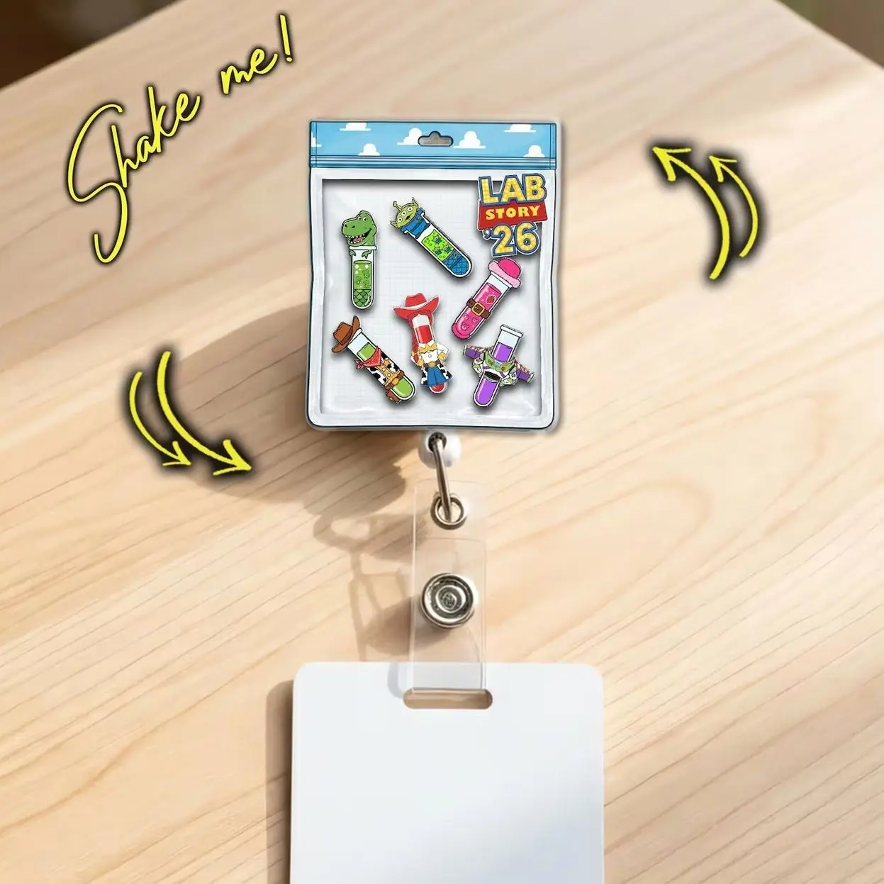 Test Tube Lab Story Shaker Badge Reel, Medical Lab Week 2026 Retractable ID Holder Gift G2R