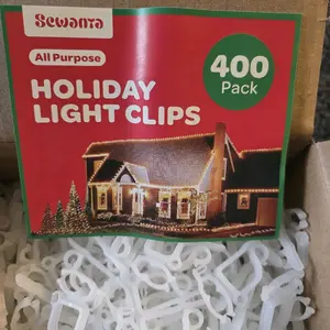 Sewanta All Purpose Holiday Light Clips 400 Pack for Siding Shingles Gutters Rope Icicle Mini C5 C6 C7 C9 Decorations Ideal for Outdoor Lighting