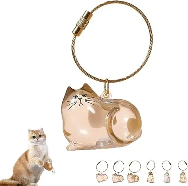 Pet Hair Memorial Capsule Keychain - Cute Storage Bottle for Furry Friend Hair Collection, Thoughtful Gift Ideas for Pet Owners