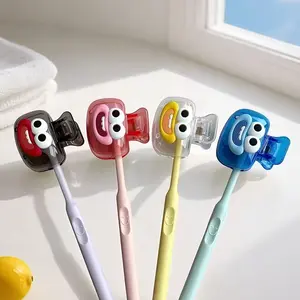 4-Piece Home Toothbrush Head Storage Box, Portable Travel Toothbrush Protector Cover with Drain Hole Stand, Convenient Dental Care Organizer