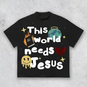 This World Cannot Exist Without Jesus T-shirts Top Womenswear Breathable Hoodie Oversize Tshirts everyday men