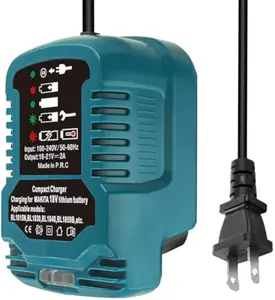Fit for Makita DC18RC 18V Li-ion Battery Charger - Compact Portable 2.0A Output with Built-in Indicator Lights & Universal Compatibility
