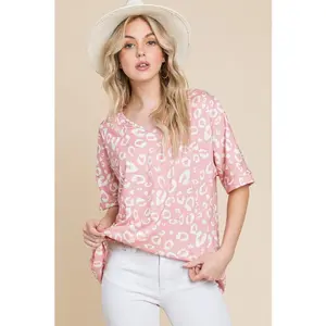 BOMBOM Loose Fit Animal Print Top - Ultra Soft Knit Sweater - Bold Leopard Aesthetic