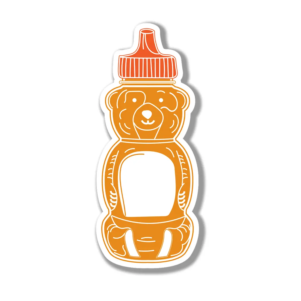 Honey Bear Bottle Sticker| Honey Bear Stickers| Cute Bear Decal |Honey Bottle Sticker | Waterproof Sticker  Bear Water Bottle Sticker|