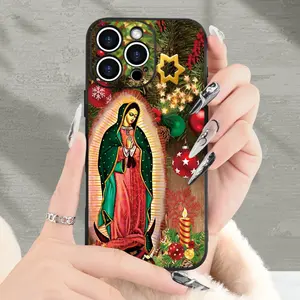 Creative Virgin Mary Pattern Phone Case for iPhone 17 16 Pro Max 15 Plus 14 13 12 11  Air XS XR Pocket-Friendly Shockproof Silicone Protective Softcase Cellphone Casing