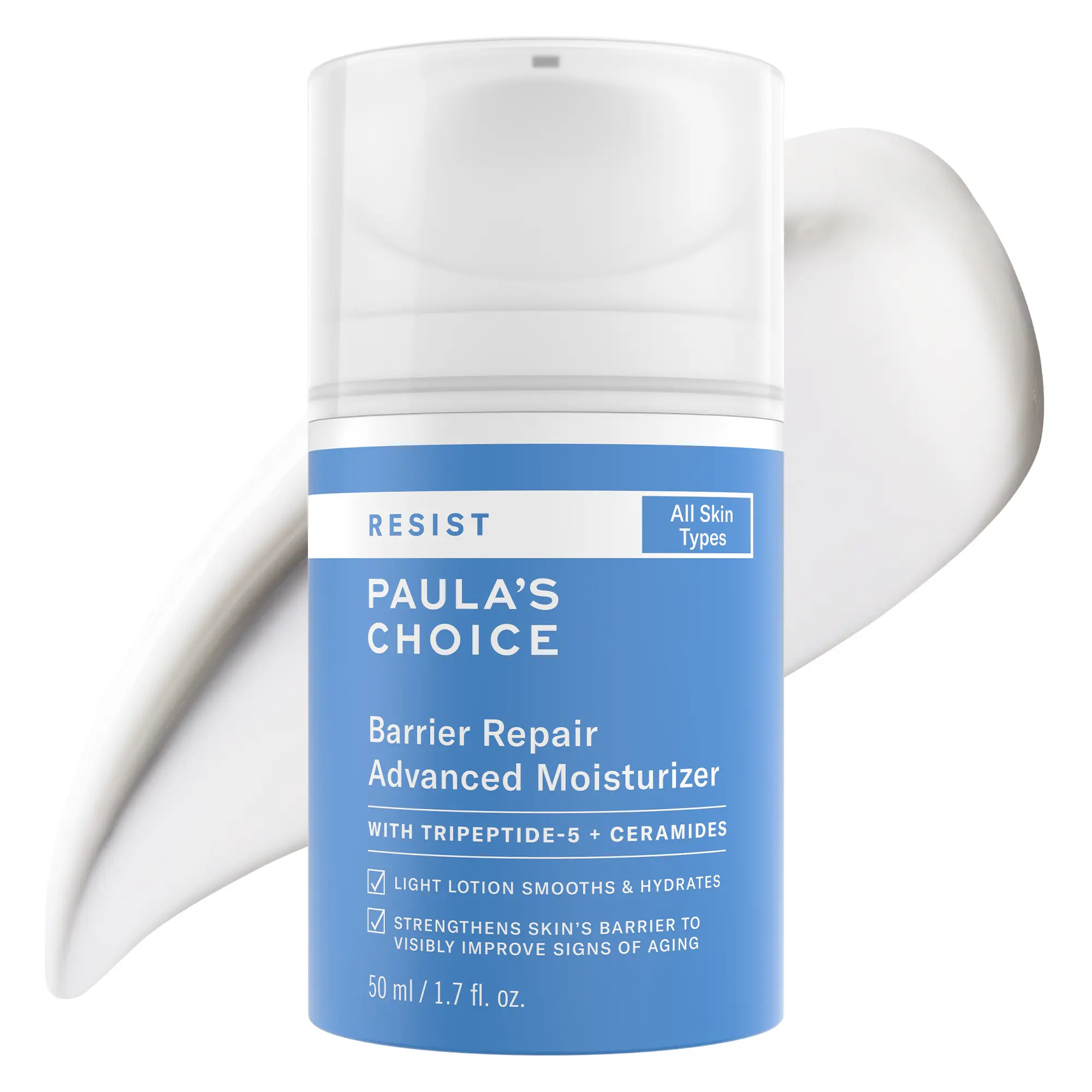 Paula's Choice RESIST Barrier Repair Advanced Face Moisturizer with Ceramides, Peptides, Deep Hydration Face Cream for Wrinkles, Anti-Aging for All Skin Types, Fragrance-Free, 1.7 Fl Oz